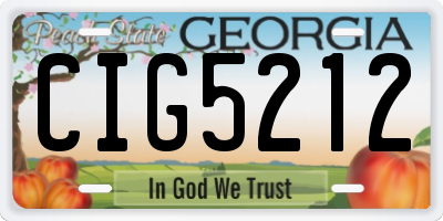GA license plate CIG5212