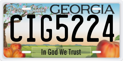 GA license plate CIG5224