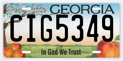 GA license plate CIG5349