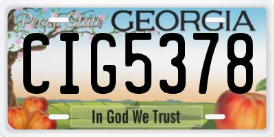 GA license plate CIG5378