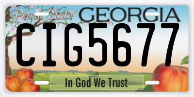 GA license plate CIG5677