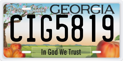 GA license plate CIG5819