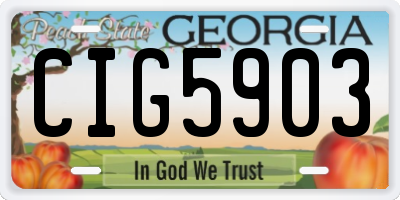 GA license plate CIG5903