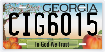 GA license plate CIG6015