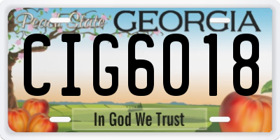 GA license plate CIG6018
