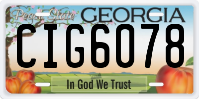 GA license plate CIG6078