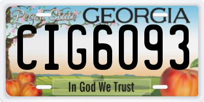 GA license plate CIG6093