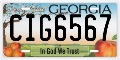 GA license plate CIG6567