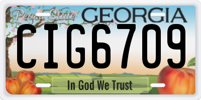 GA license plate CIG6709