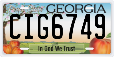 GA license plate CIG6749