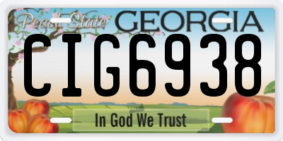 GA license plate CIG6938
