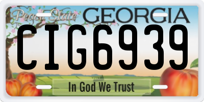 GA license plate CIG6939