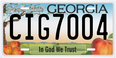 GA license plate CIG7004