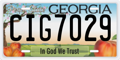 GA license plate CIG7029