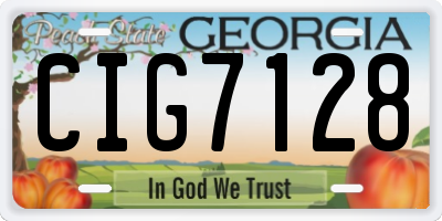 GA license plate CIG7128