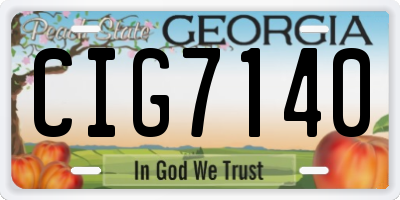 GA license plate CIG7140