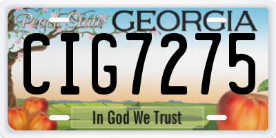 GA license plate CIG7275