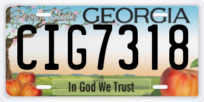 GA license plate CIG7318