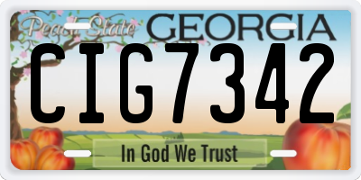GA license plate CIG7342