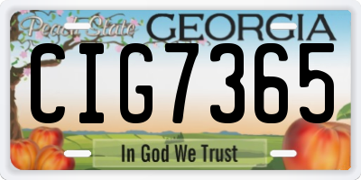 GA license plate CIG7365