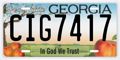 GA license plate CIG7417