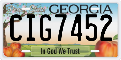 GA license plate CIG7452