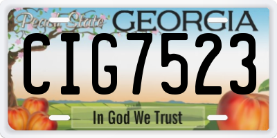 GA license plate CIG7523