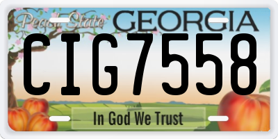 GA license plate CIG7558