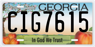 GA license plate CIG7615