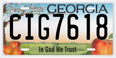 GA license plate CIG7618