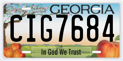 GA license plate CIG7684