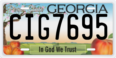 GA license plate CIG7695