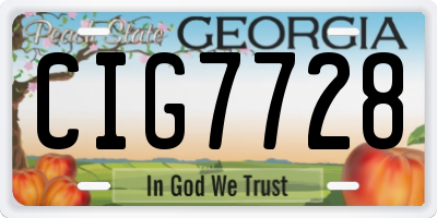 GA license plate CIG7728