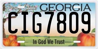 GA license plate CIG7809