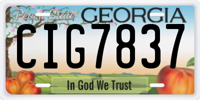 GA license plate CIG7837