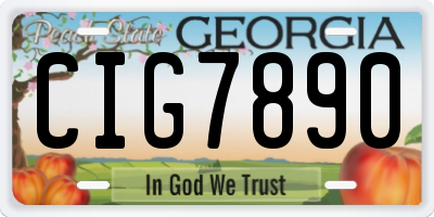 GA license plate CIG7890