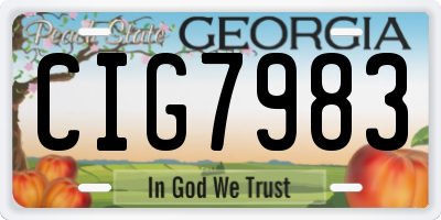 GA license plate CIG7983