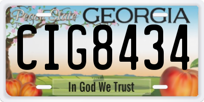 GA license plate CIG8434