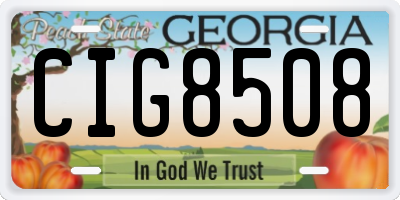 GA license plate CIG8508