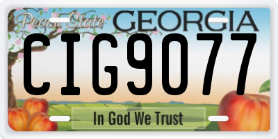 GA license plate CIG9077