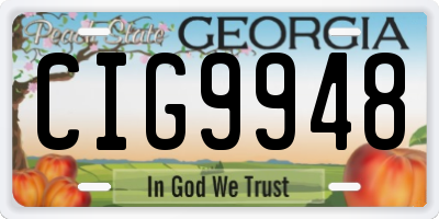 GA license plate CIG9948