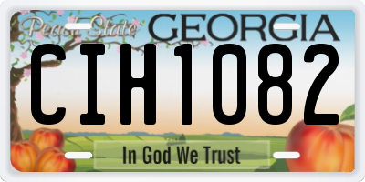 GA license plate CIH1082