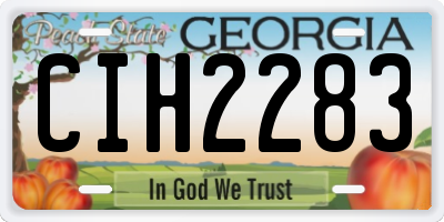GA license plate CIH2283