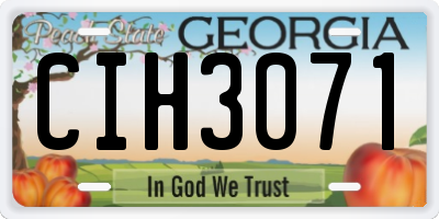 GA license plate CIH3071
