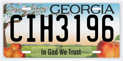 GA license plate CIH3196