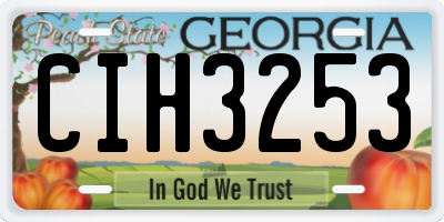 GA license plate CIH3253
