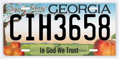 GA license plate CIH3658