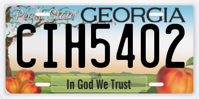 GA license plate CIH5402