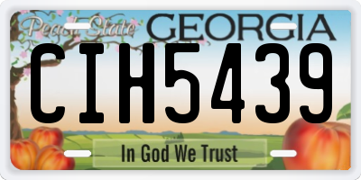 GA license plate CIH5439