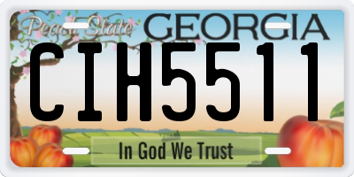 GA license plate CIH5511